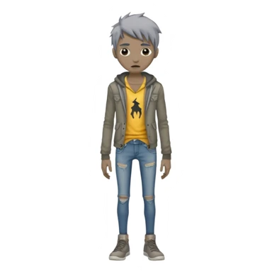 Mutant tall skinny gray realistic sticker