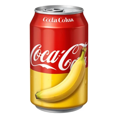 Create a can of coca cola vanilla with a banana color  sticker