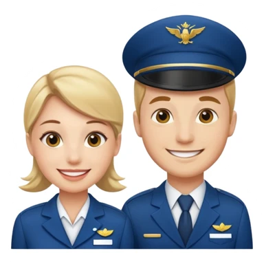 female flight attendant working with her male colleague sticker