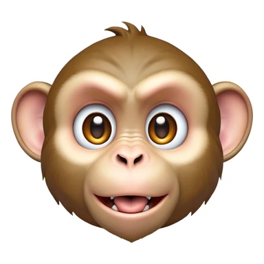 Cinematic Comical Macaque Portrait Emoji, Head tilted dramatically with an exaggeratedly shocked expression, featuring a dynamic, animated face with wide, comically expressive eyes full of humorous disbelief, Simplified yet hilariously expressive features, highly detailed, glowing with a slightly sassy glow, high shine, dramatic yet playful, stylized with an air of quirky primate attitude, soft glowing outline, capturing the essence of a meme-worthy macaque that looks ready to side-eye its way into viral fame! sticker