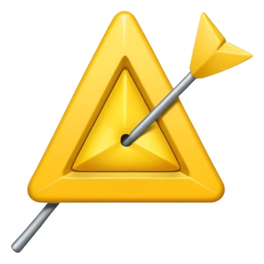 Hace una imagen con un triángulo amarillo y que adentro tenga una flecha apuntando a la izquierda sticker