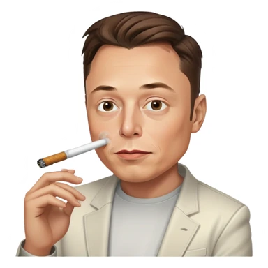 Elon Musk smoking a blunt sticker