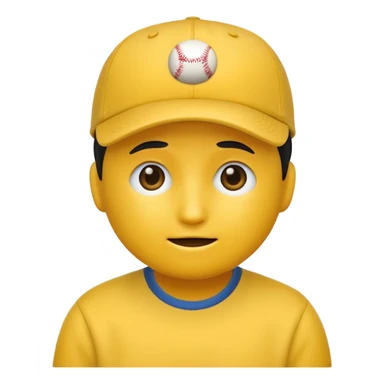 an emoji with no face with a baseball cap on sticker