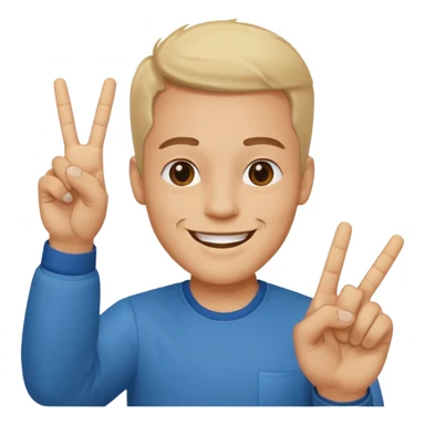 memoji face iphone: men, a solo hiker with happy face and a piece handsign sticker