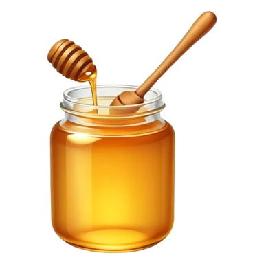 jar of golden honey with a dipper sticker