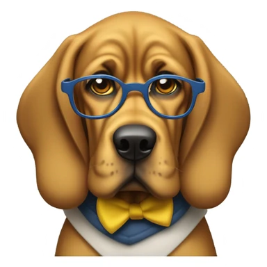 Studious blue and yellow bloodhound-wearing bifocals. sticker