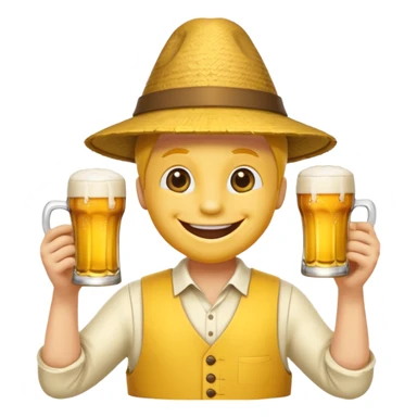 Ein lachender Smilie mit Bierglas und Gamsbart Hut sticker