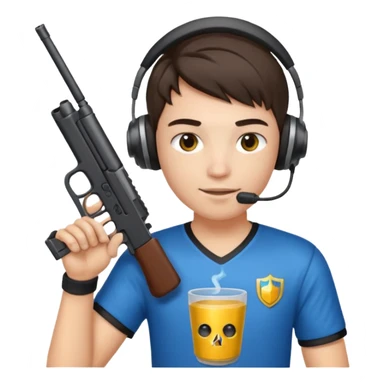 Dictator + Gaming + Gamer + Tournament Cup  + Gun  sticker