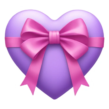 a violet heart wrapped by apink bow sticker