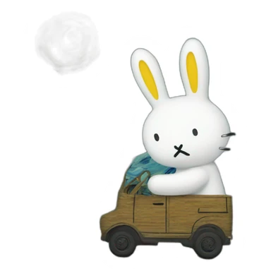 Van gogh painting miffy sticker