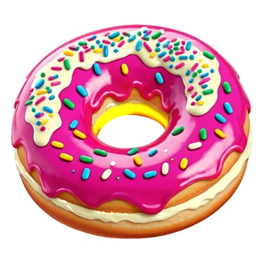 Pink cream donut sticker