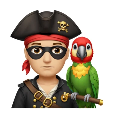 pirate with eye patch and parrot sticker