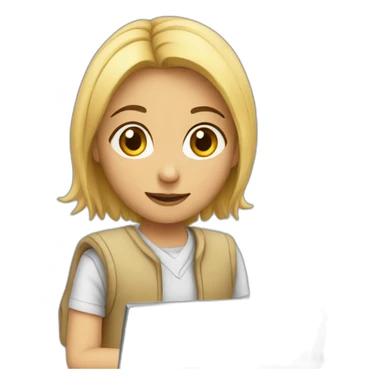 a girl who writes computer sticker