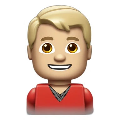 LEGO customer service bald men with red shirt sticker