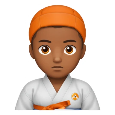 judoka brun avec ceinture orange sticker