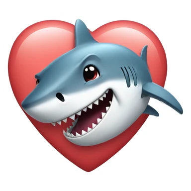 heart whit shark sticker