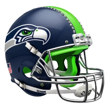 NFL Seahawks helmut with bling neon sticker