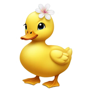 Cute small baby duck with a flower on its head sticker