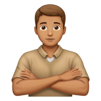 Man crossing his hands around his neck  sticker