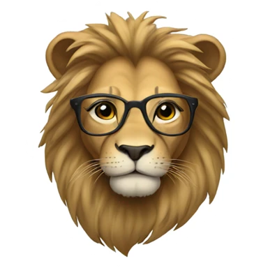 Lion wearing a hoodie and glasses sticker