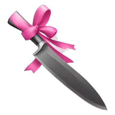 A knife with a pink bow sticker