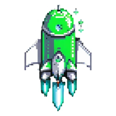 Green check mark with a rocket ship next to it, signifying a successful deployment sticker