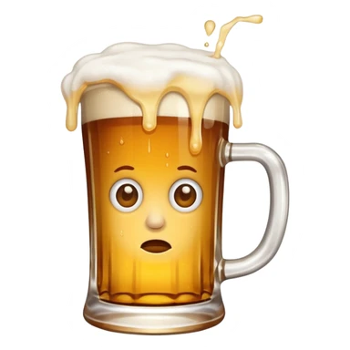 Broken beer glass spilled beer  sticker