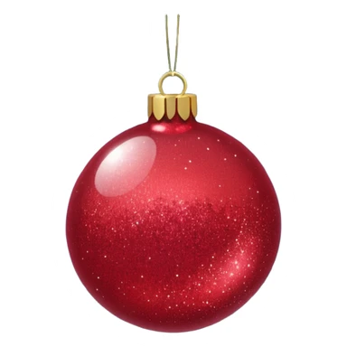 Red glitter ball ornament, matte sticker