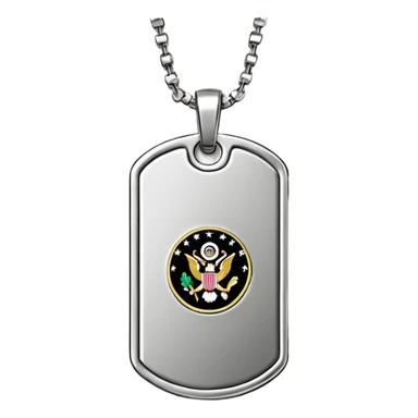 Army name tag on metal pendant  sticker