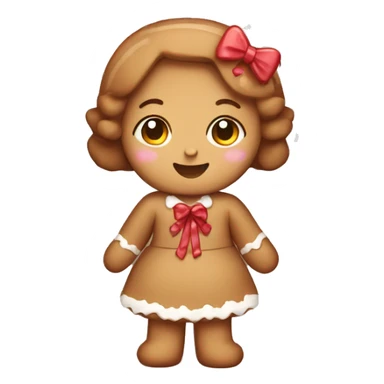 cute gingerbread girl with bows sticker