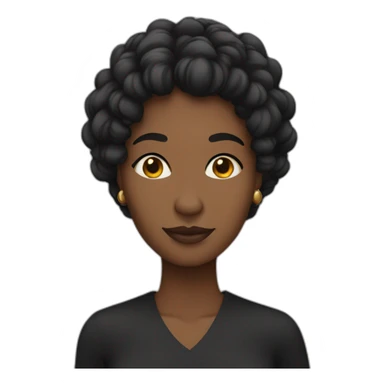 Cara mujer negra con pelo largo rizado y negro sticker