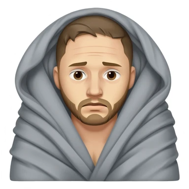 Tom hardy being exhausted and wrapped in a blanket  sticker