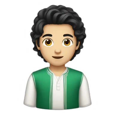 Black hair white Algerian boy sticker