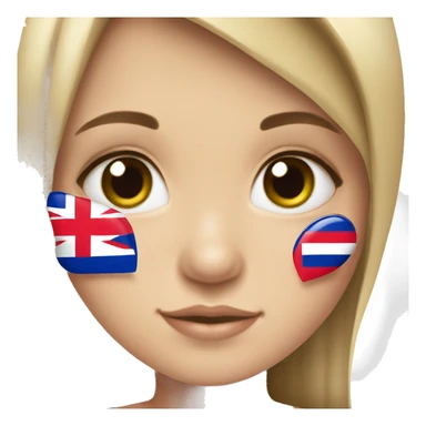 the girl looks at the flag of Thailand and there are like hearts in her eyes sticker