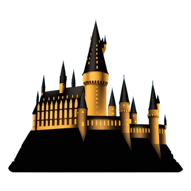 Harry Potter series, Hogwarts castle silhouette with a few stars, outline only sticker