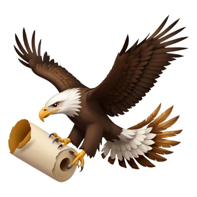 Eagle drag a roll of paper in his legs sticker