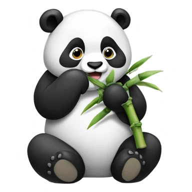 Panda bear eating bamboo sticker