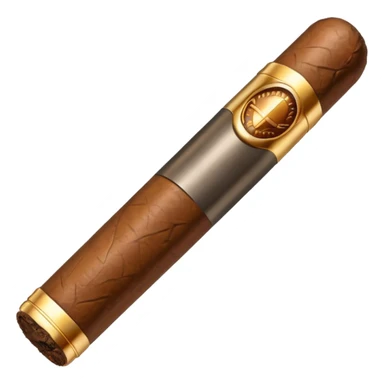 A luxury cigar emoji made of silver chrome, smooth metallic texture, minimal shape, glossy reflections, rich swag aesthetic, iOS emoji style, centered, clean white background sticker