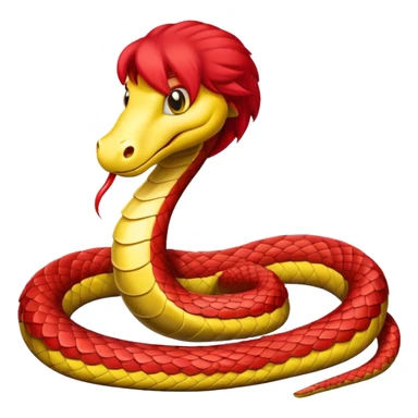 Snake with red haired wig sticker