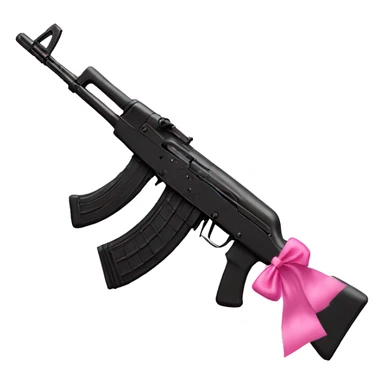 All black Ak47 with pink bow on it  sticker