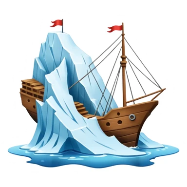Ship on water hitting iceberg  sticker