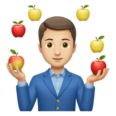 zelensky juggling two apple blue and yellow sticker