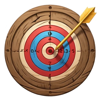 A target with an arrow in the center sticker