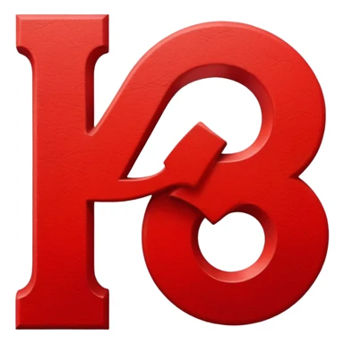 La letra L con fondo rojo cuadro  sticker