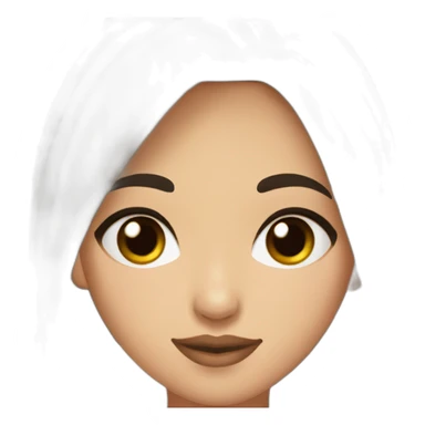 kazakh woman with black double bun hair and eye liner sticker