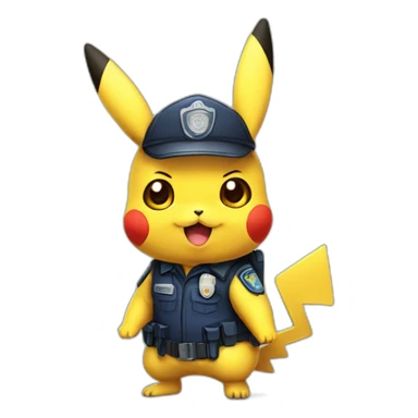 pikachu in police suit sticker