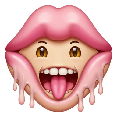 Hungry drooling and saliva dripping out of the mouth sticker