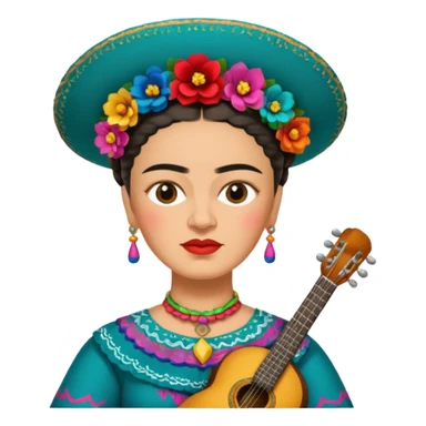 Frida Kahlo with mariachi sticker