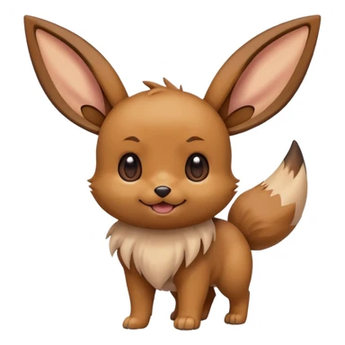 Eevee de Pokémon sacando la lengua, estilo emoji divertido sticker