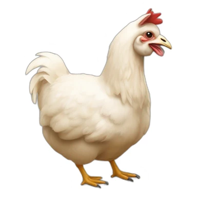 Une poule sur un lama sticker